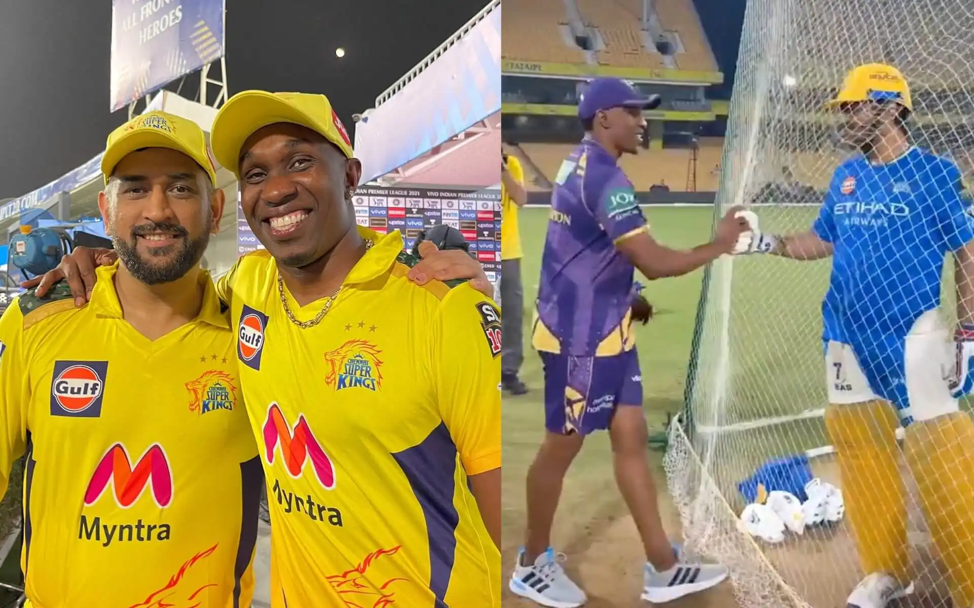 “The Traitor Is Here!”: MS Dhoni Hilariously Welcomes DJ Bravo Before CSK vs KKR Match
